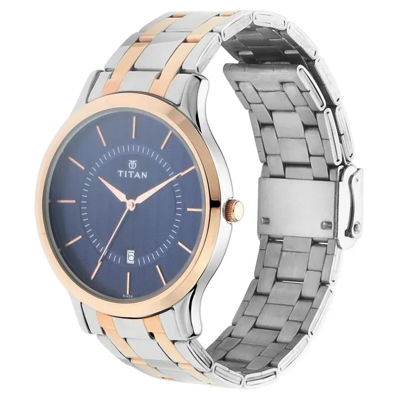 Titan Quartz Analog Karishma Blue Dial Men's Watch- 1825KM01